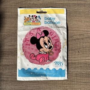Vintage Mickey Mouse Gender Reveal Baby Girl Balloon NOS in Package‎ 1996